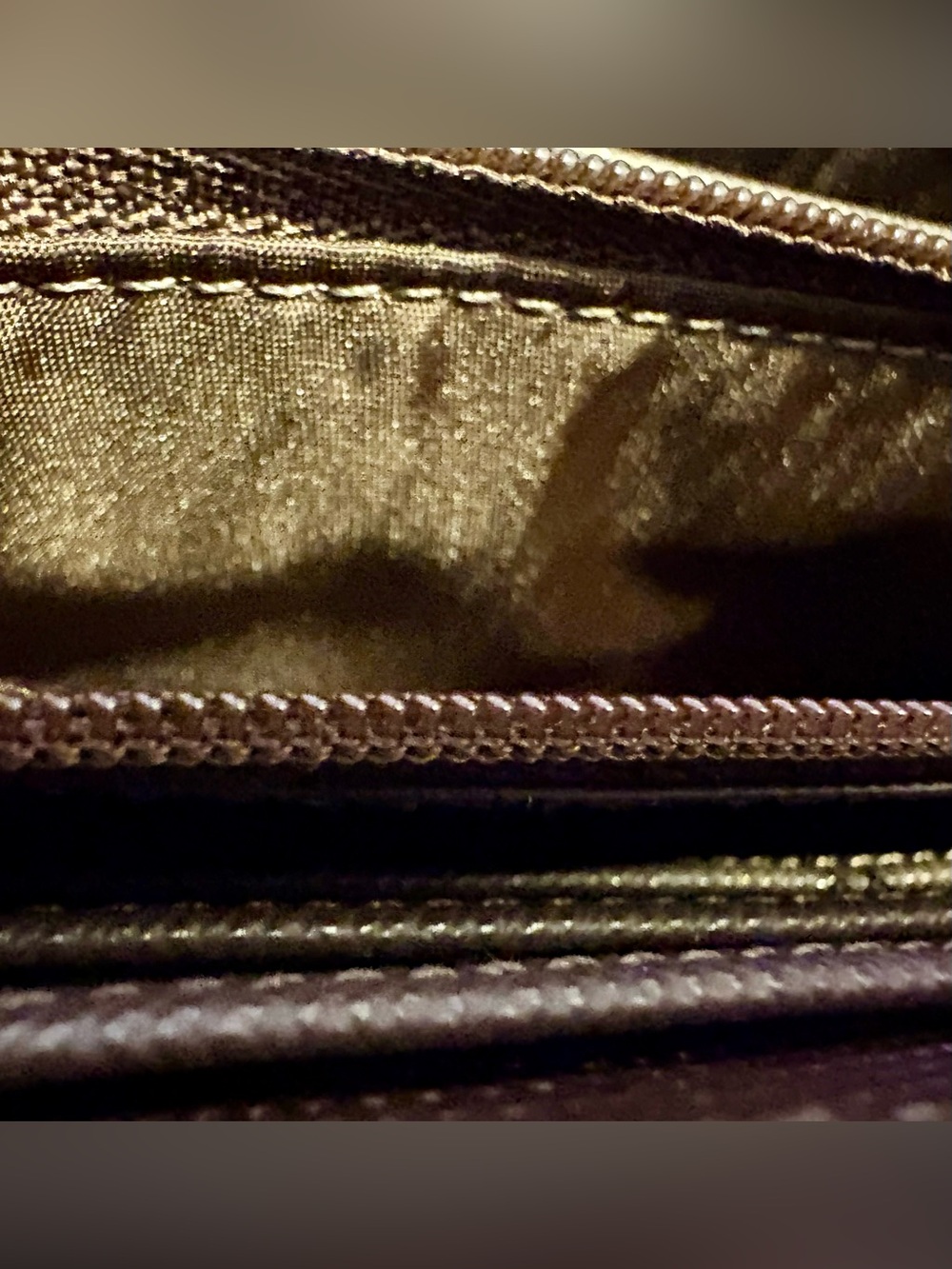 Coach Signature Canvas Zip Wallet in Tan and Brown - Picture 3 of 4